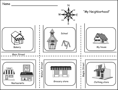 My Book on Directions and Prepositions of Place, Grades 2-4, 34 Pages ...