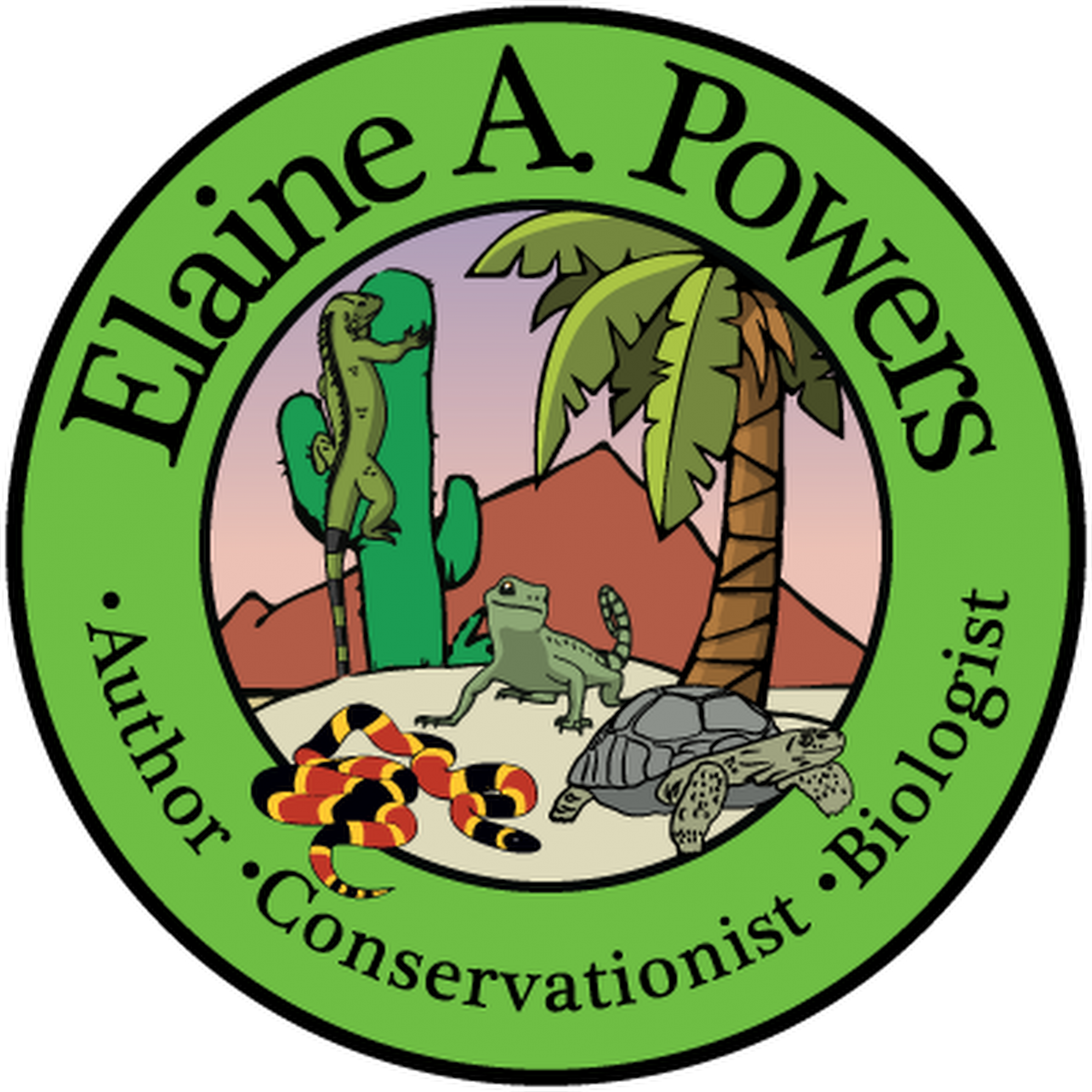 a company logo for author Elaine A Powers