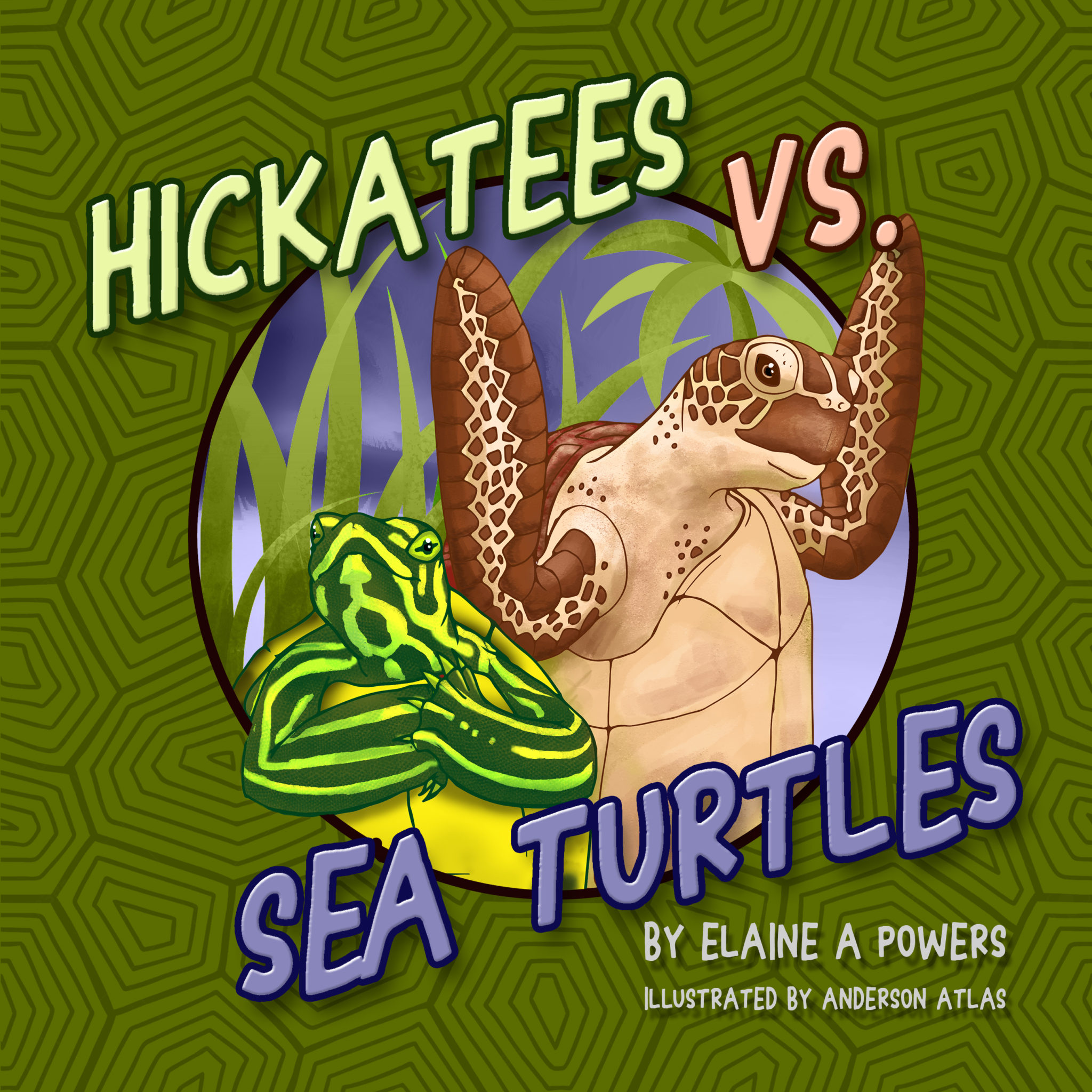 a green book cover with illustrations of a hickatee and a sea turtle