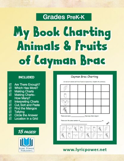 book cover charting animals and fruits caymans