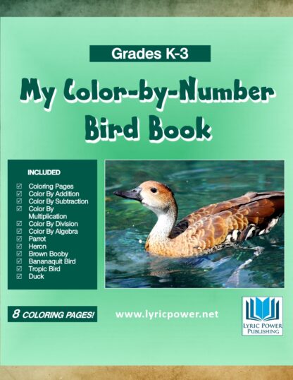 book cover color by number bird book gardes k-3