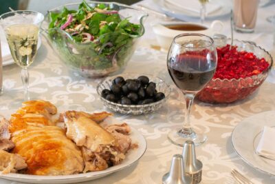 image of thanksgiving table with cranberry relish