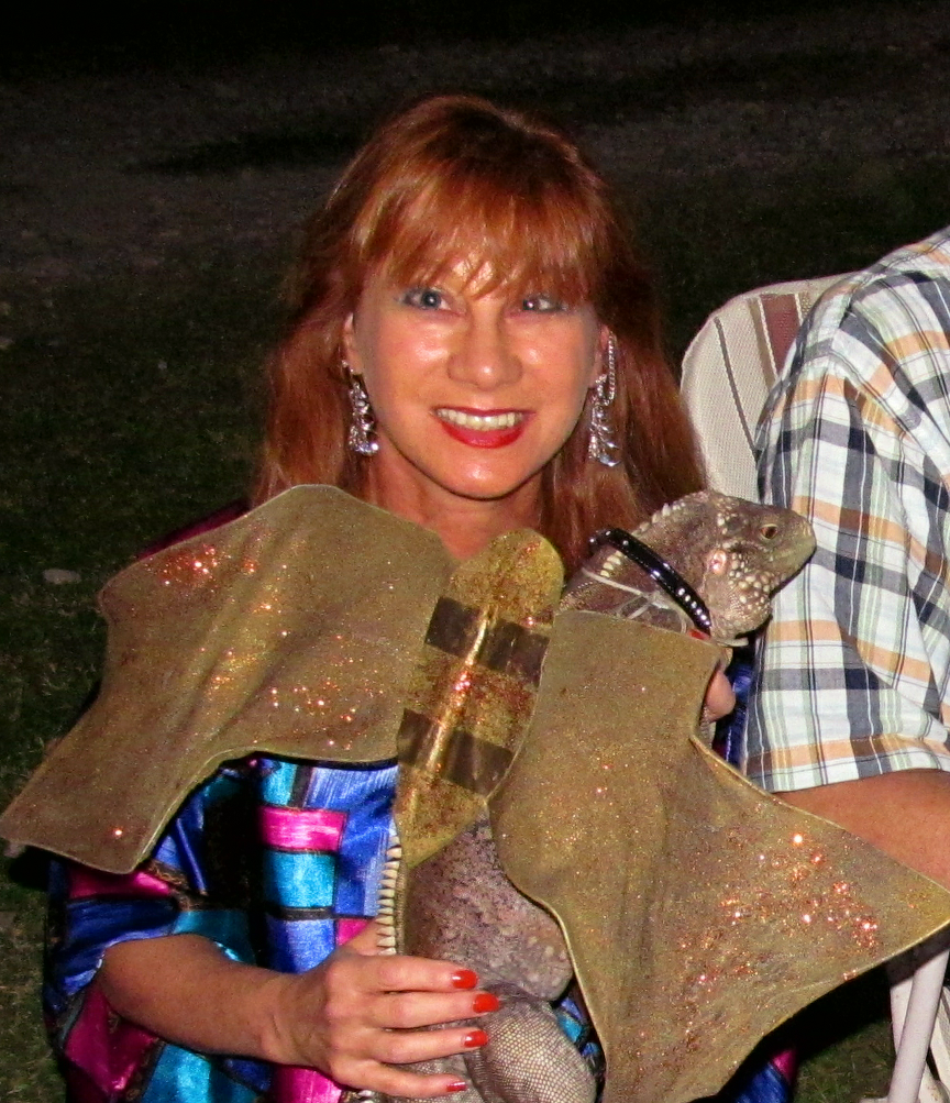 Woman with iguana