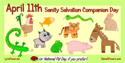 graphic with cartoon animals for April 11 National Pet Day