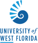 The university of West Florida logo with a nautilus shell.