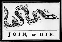 The historical Join or Die flag.