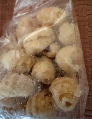 A close up of Chammaro chip cookies.