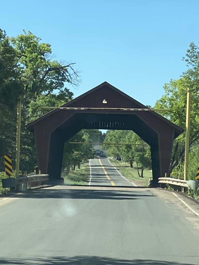 The Pinedale covered bridge.