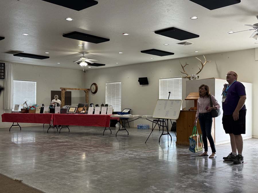 Entryway with the donated books and silent auction (I was outbid at the very end) 